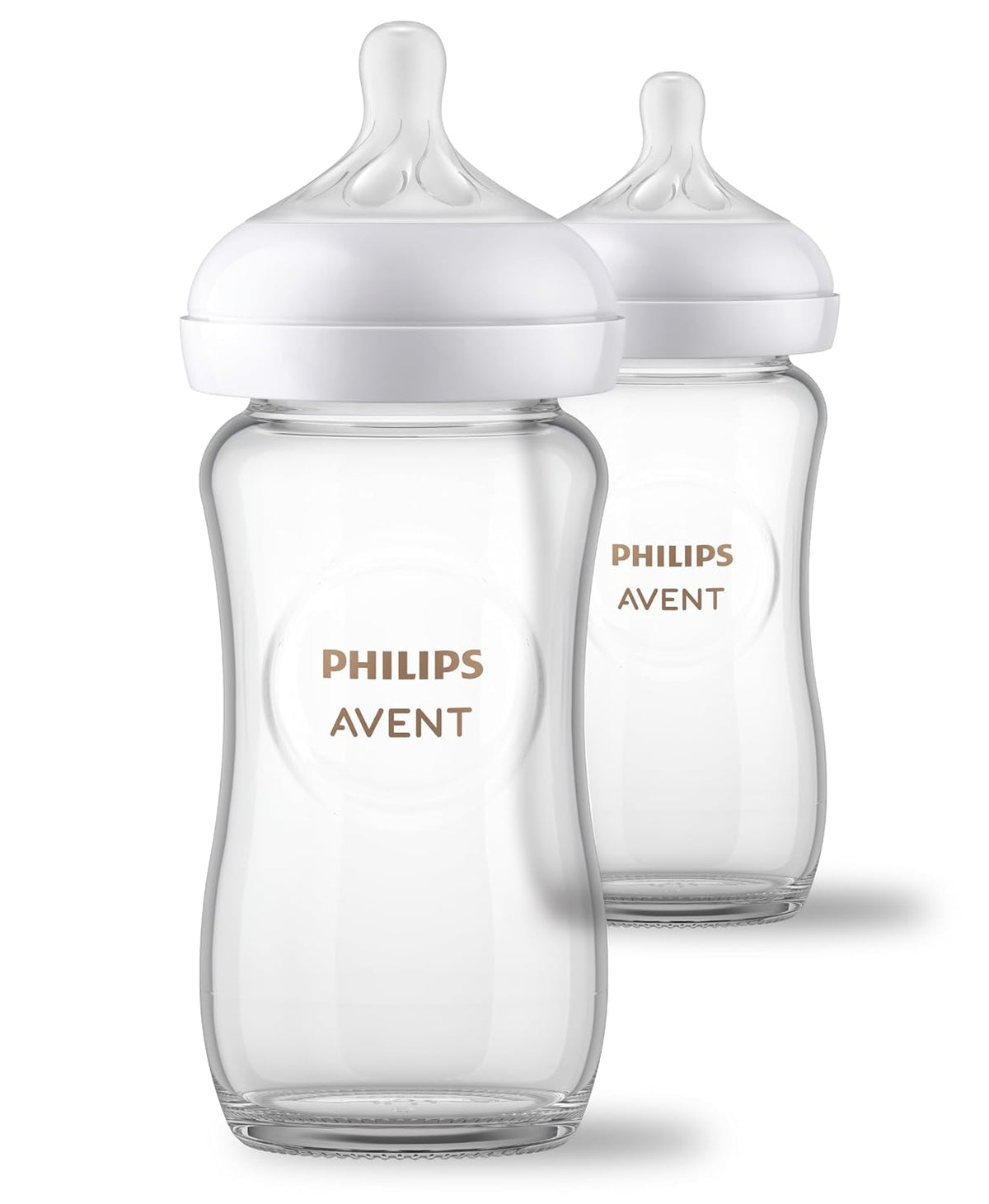 Philips Avent Natural Glass Baby Bottles, Slow Flow, 4 oz, BPA-Free, 4-Pack