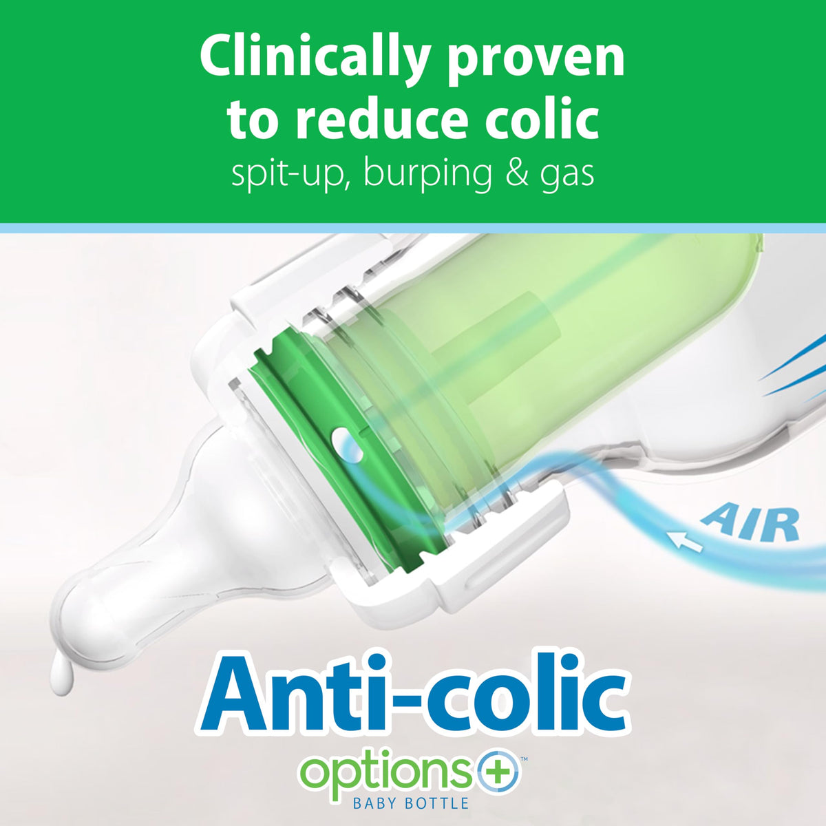 Dr. Brown's Anti-Colic Options+ Narrow Glass Baby Bottle, 8 oz, 4-Pack