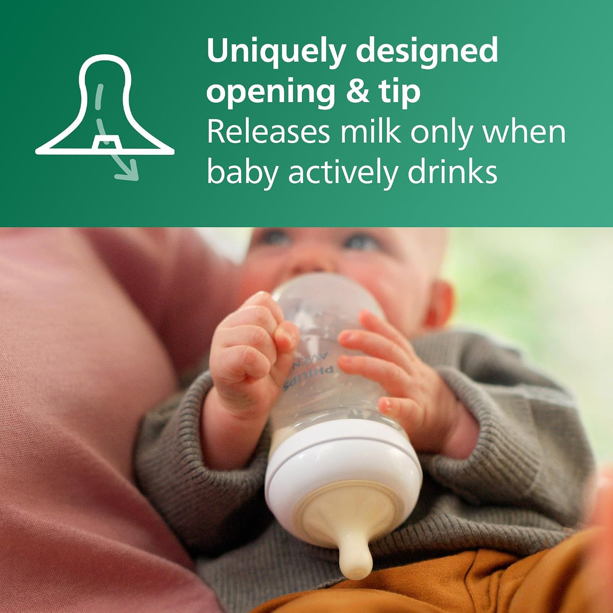 Philips Avent Natural Glass Baby Bottles, Slow Flow, 4 oz, BPA-Free, 4-Pack