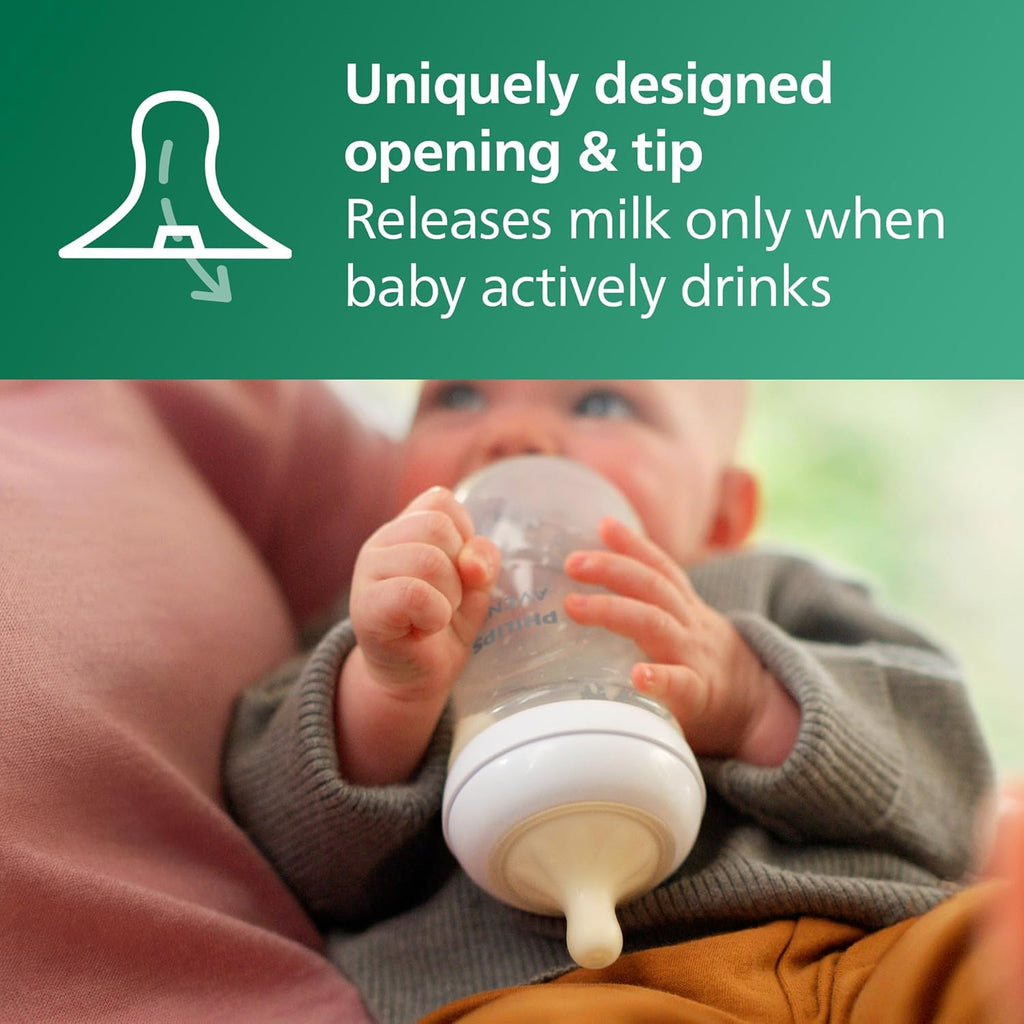Philips Avent Natural Glass Baby Bottles, Slow Flow, 4 oz, BPA-Free, 4-Pack