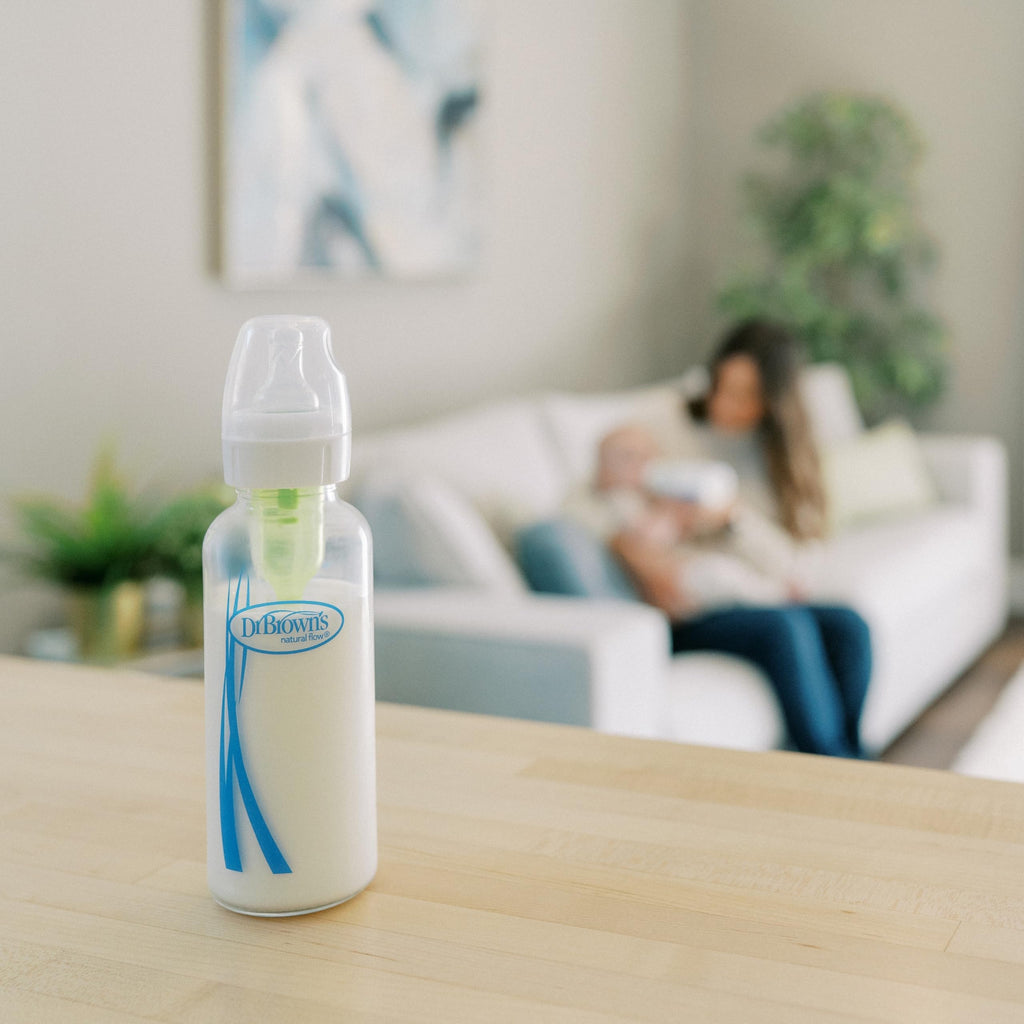 Dr. Brown's Anti-Colic Options+ Narrow Glass Baby Bottle, 8 oz, 4-Pack