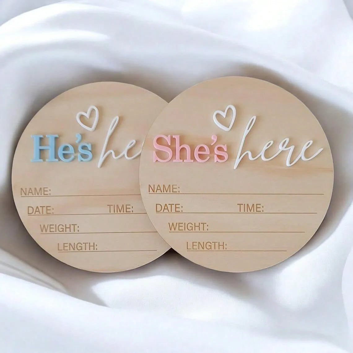 Birth Announcement Sign She's Here Or He's Here