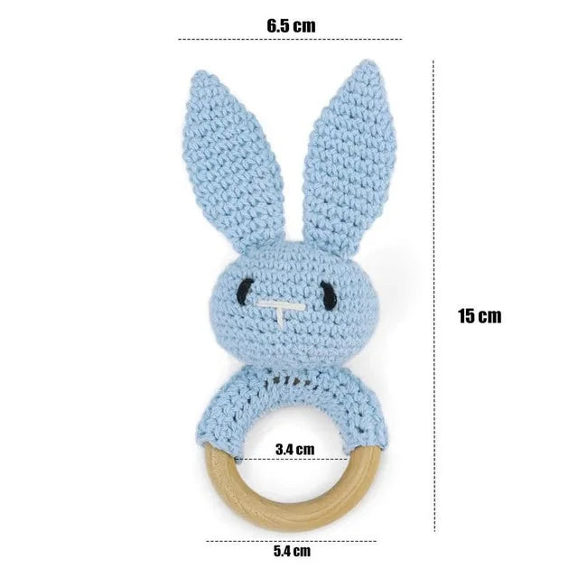 Crochet Animal Bear Rattle Toy Soother