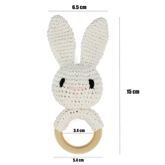 Crochet Animal Bear Rattle Toy Soother
