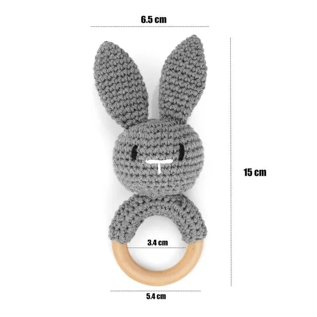 Crochet Animal Bear Rattle Toy Soother