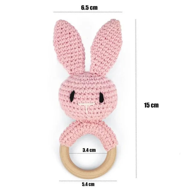 Crochet Animal Bear Rattle Toy Soother