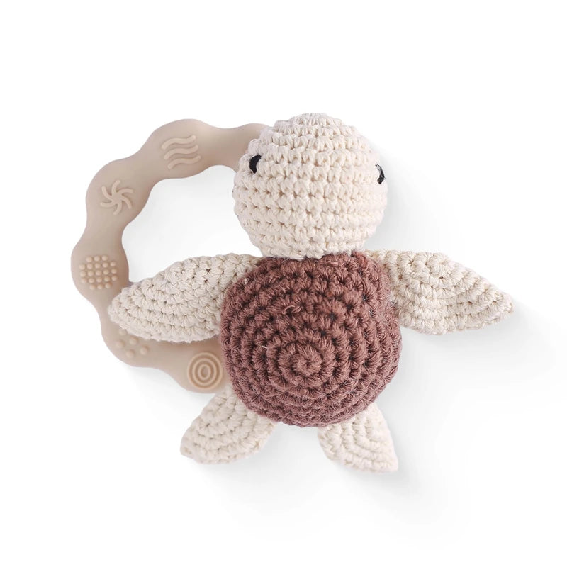 Crochet Animal Bear Rattle Toy Soother