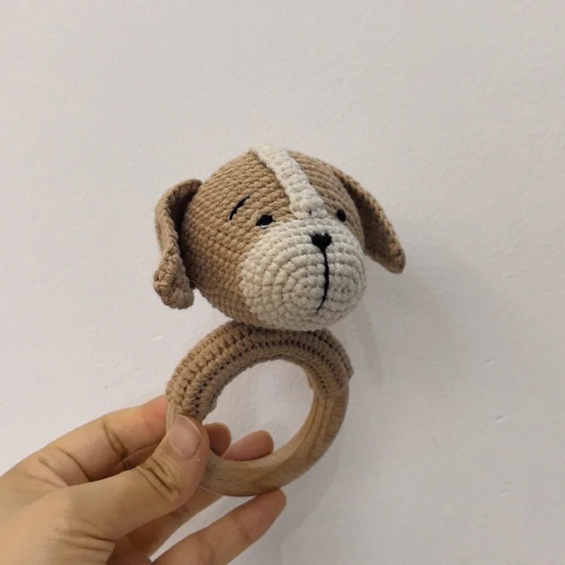 Music Rattle Toy Dog Crochet Rattle Cute Animal