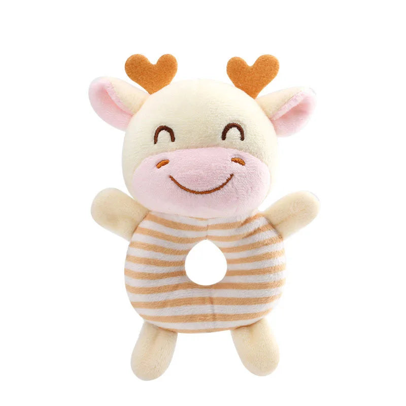Baby Rattle Toys Cartoon Animals Plush Infant Hand for Newborn 0-24 Months