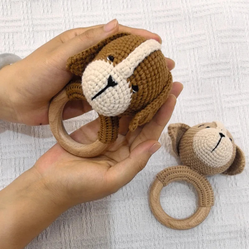 Music Rattle Toy Dog Crochet Rattle Cute Animal