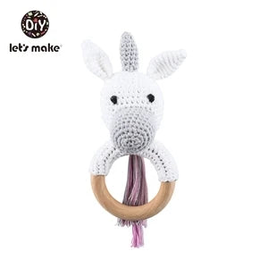Crochet Animal Bear Rattle Toy Soother