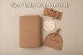 Newborn Baby Receiving Blanket with Matching Headband and Beanie Set