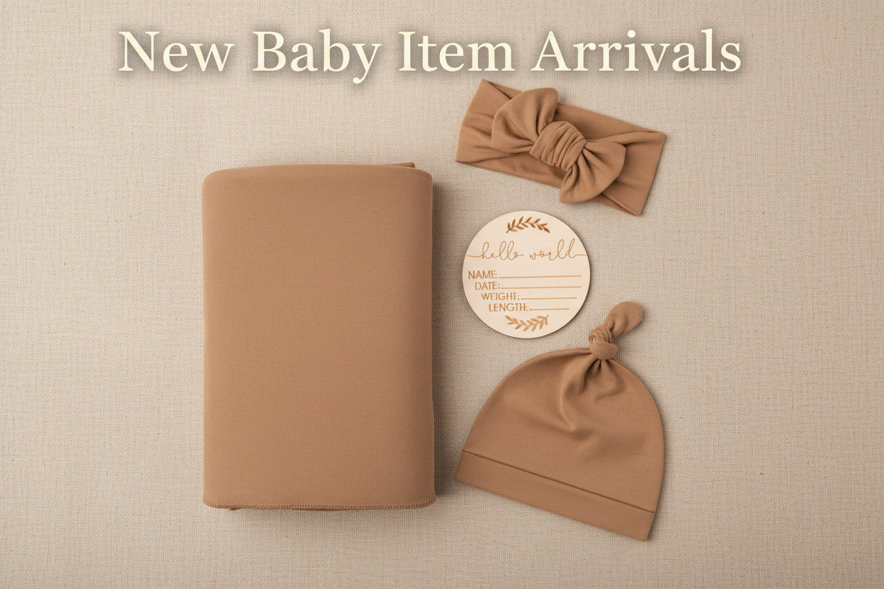 Newborn Baby Receiving Blanket with Matching Headband and Beanie Set