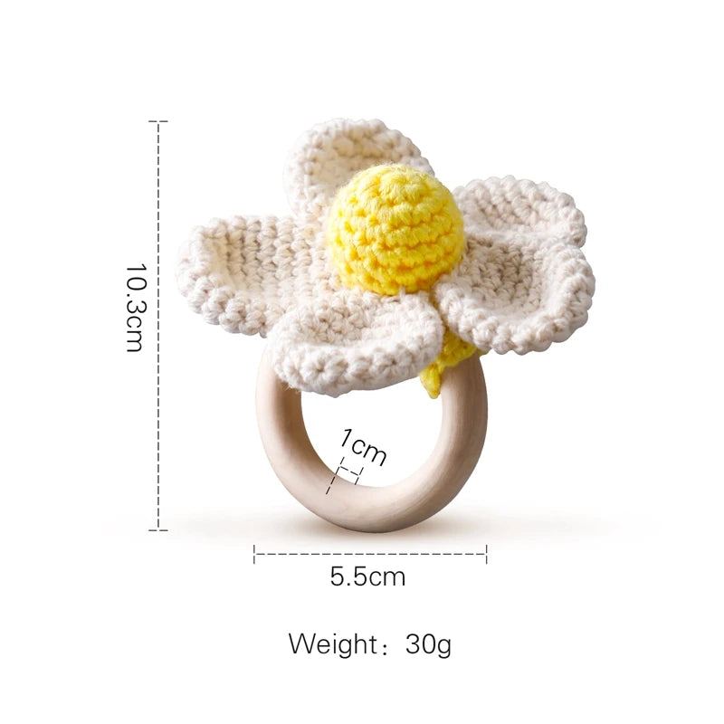 Crochet Animal Bear Rattle Toy Soother