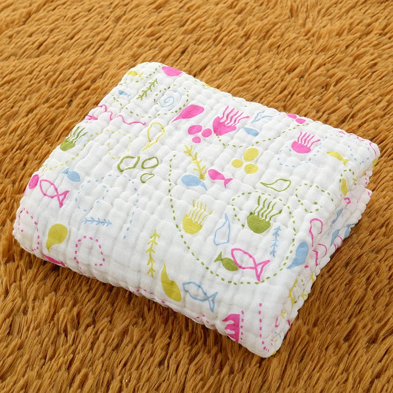 Six layers 100% Cotton Soft Baby Muslin Blanket Breathable