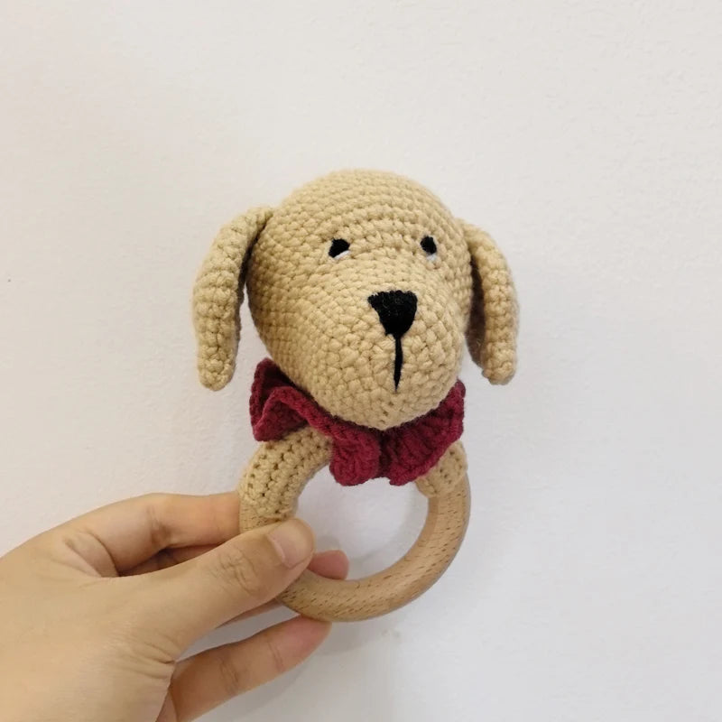 Music Rattle Toy Dog Crochet Rattle Cute Animal