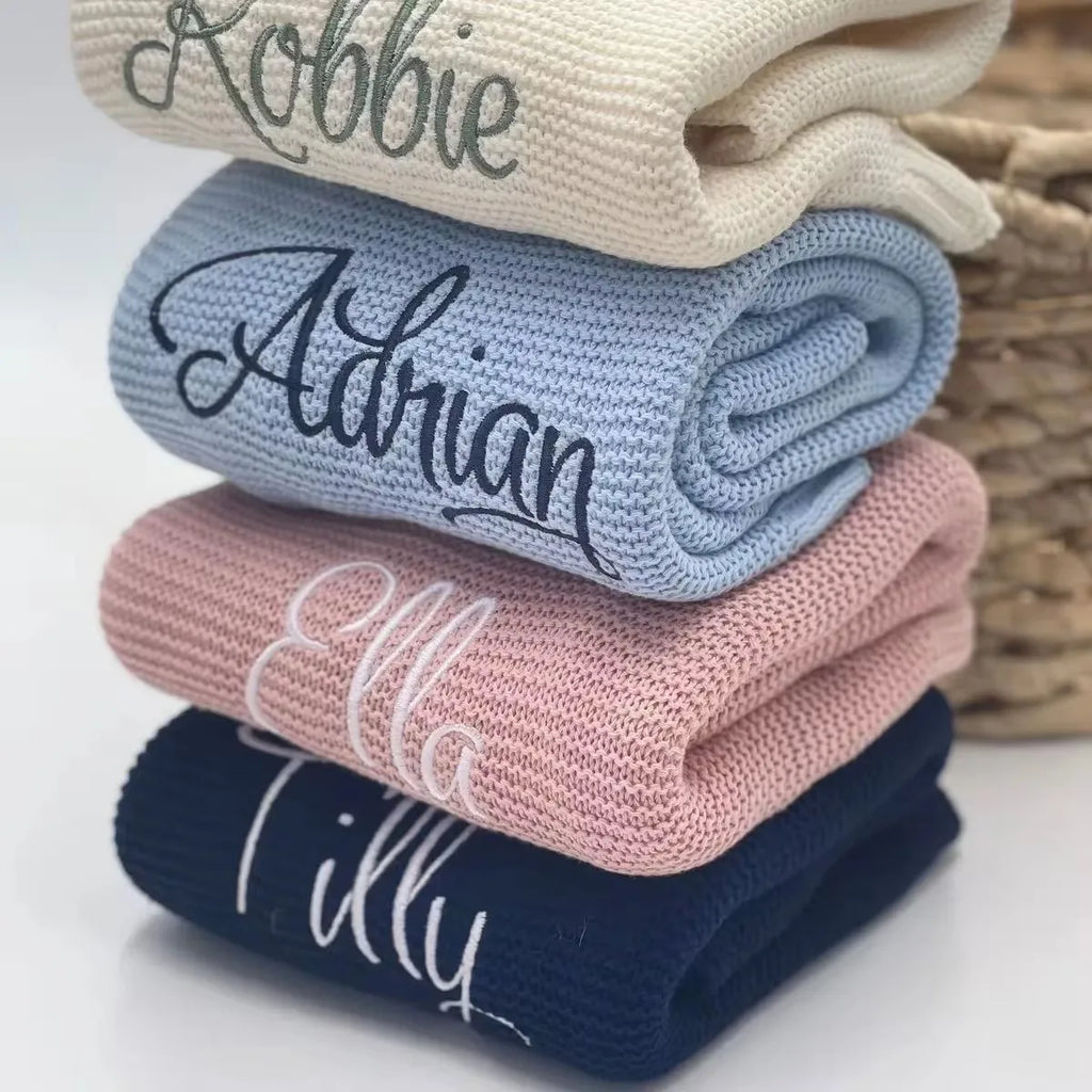 Personalized Kid Name Blanket Embroidered