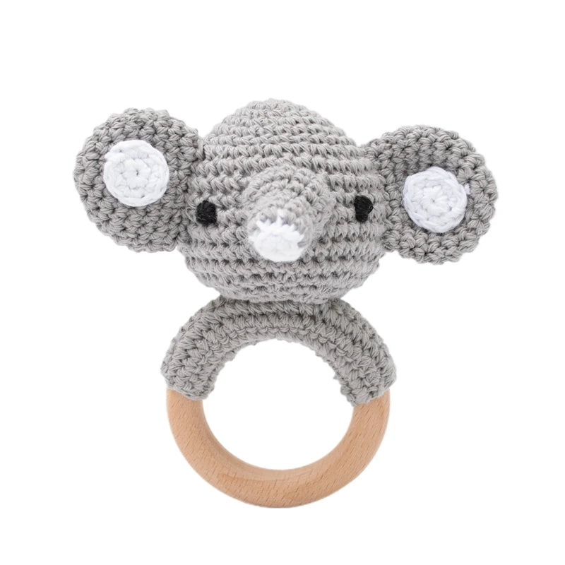 Crochet Animal Bear Rattle Toy Soother
