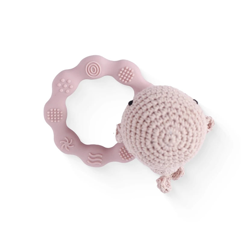 Crochet Animal Bear Rattle Toy Soother