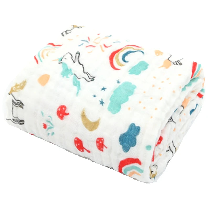 Six layers 100% Cotton Soft Baby Muslin Blanket Breathable