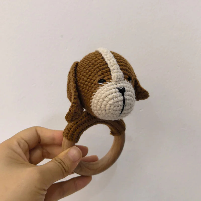 Music Rattle Toy Dog Crochet Rattle Cute Animal