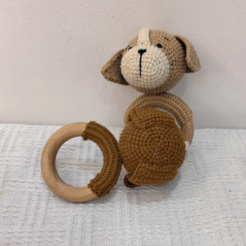 Music Rattle Toy Dog Crochet Rattle Cute Animal