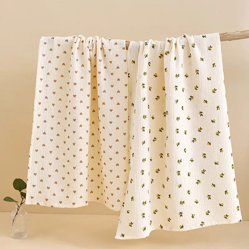 Baby Blanket Muslin Swaddle Newborn 2 Layer Cotton Bath Towel Summer Stroller Cover Wrap Gauze Toddler Sleep Blanket Baby Items