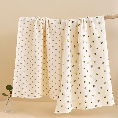 Baby Blanket Muslin Swaddle Newborn 2 Layer Cotton Bath Towel Summer Stroller Cover Wrap Gauze Toddler Sleep Blanket Baby Items