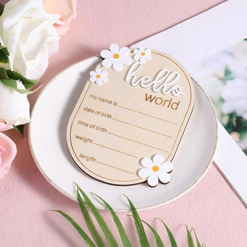 Hello World Newborn Sign Baby Birth Announcement Sign For Hospital
