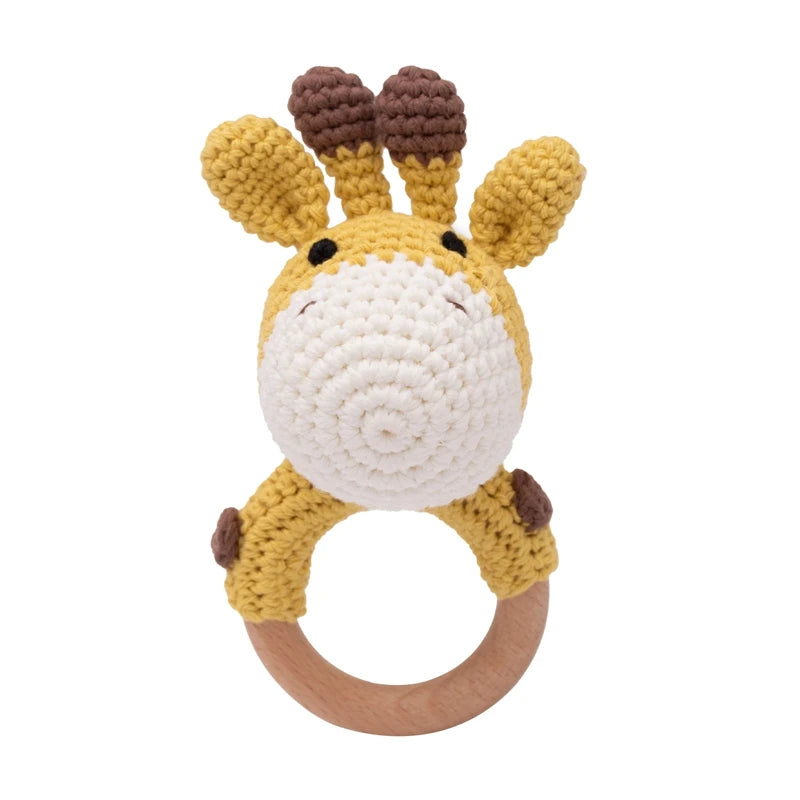 Crochet Animal Bear Rattle Toy Soother