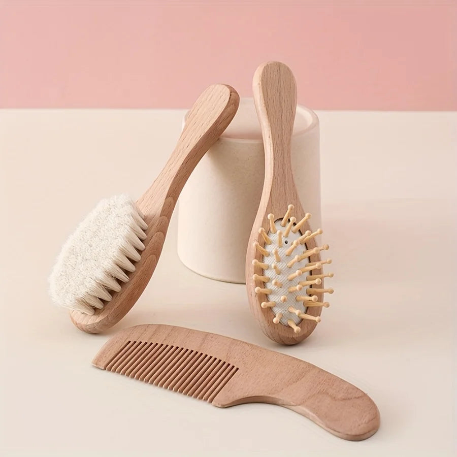 Newborn scalp cleaning soft brush, beechwood comb, air cushion comb, nail clipper, cutter