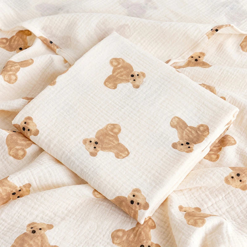 Baby Blanket Muslin Swaddle Newborn 2 Layer Cotton Bath Towel Summer Stroller Cover Wrap Gauze Toddler Sleep Blanket Baby Items