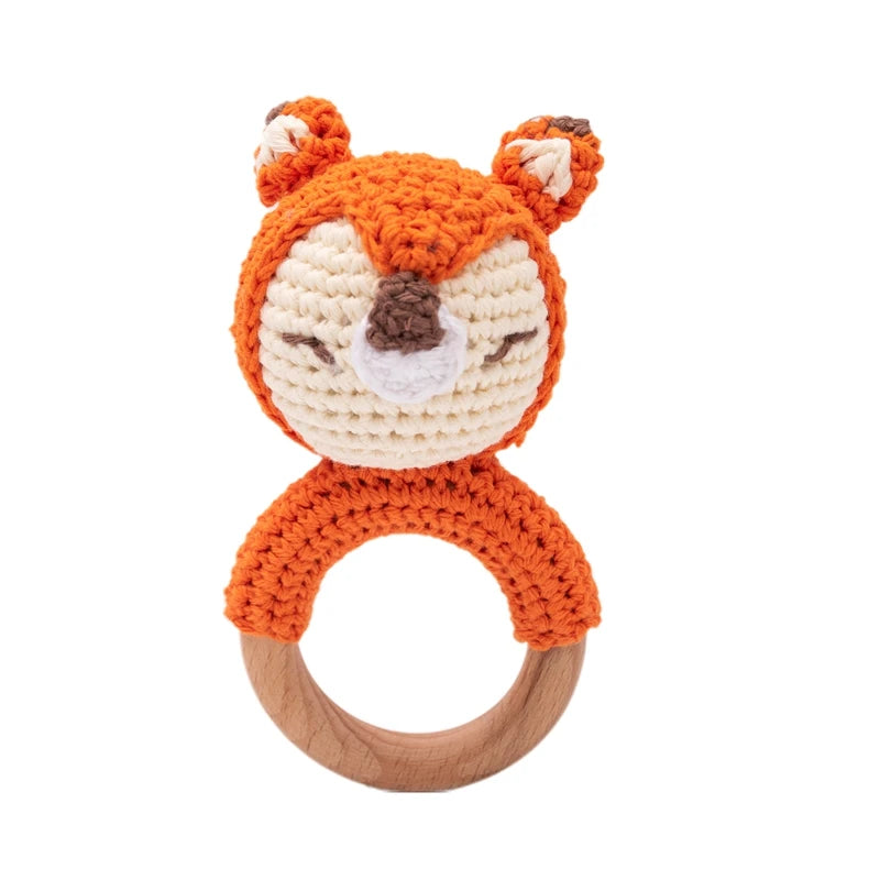 Crochet Animal Bear Rattle Toy Soother
