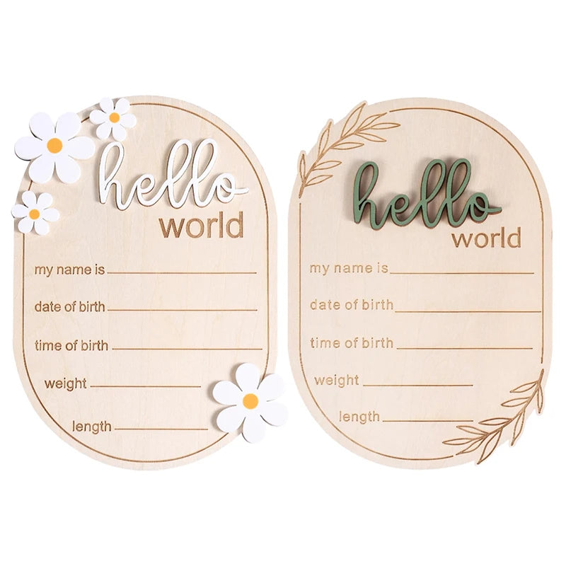 Hello World Newborn Sign Baby Birth Announcement Sign For Hospital