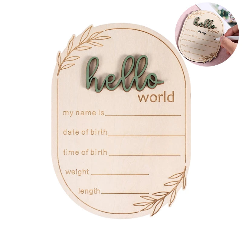 Hello World Newborn Sign Baby Birth Announcement Sign For Hospital