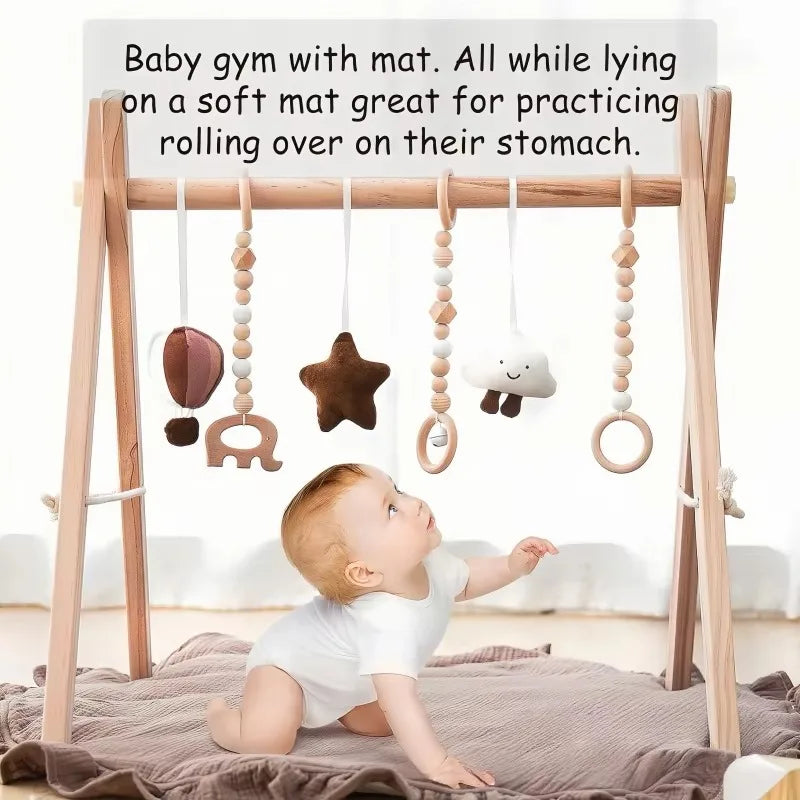 wooden sensory toy baby play mat