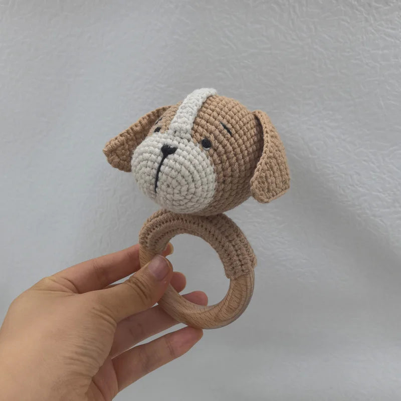 Music Rattle Toy Dog Crochet Rattle Cute Animal