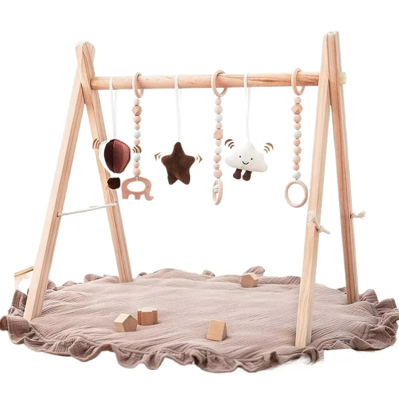 wooden sensory toy baby play mat
