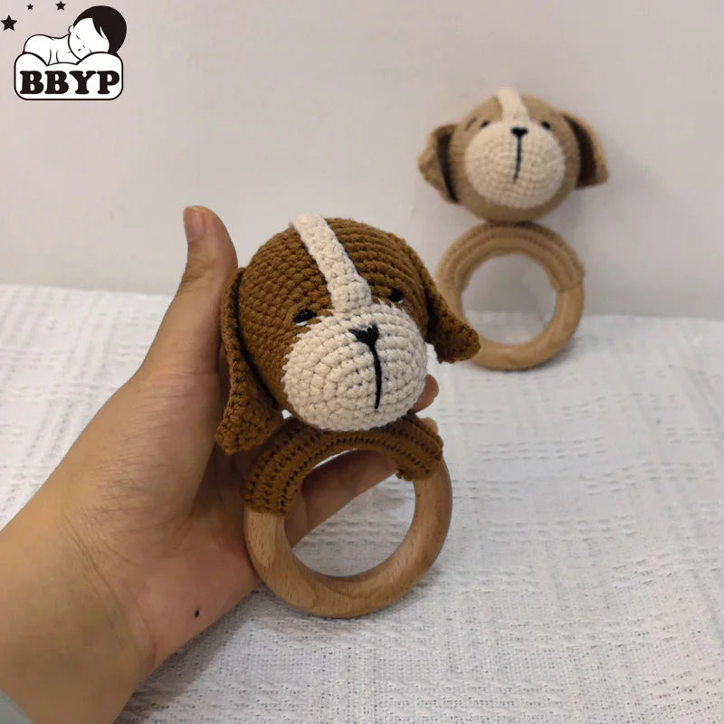 Music Rattle Toy Dog Crochet Rattle Cute Animal