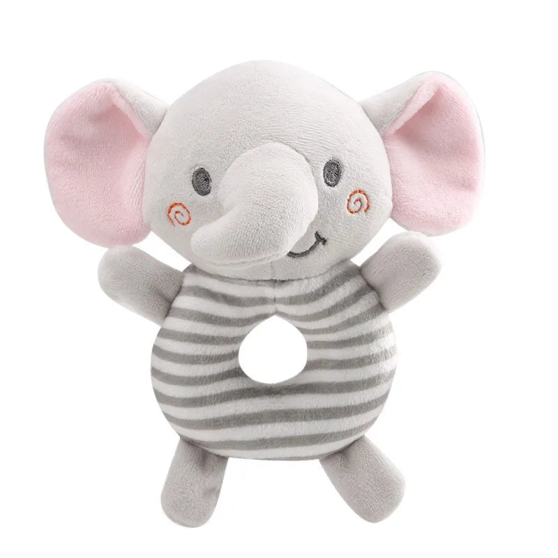 Baby Rattle Toys Cartoon Animals Plush Infant Hand for Newborn 0-24 Months
