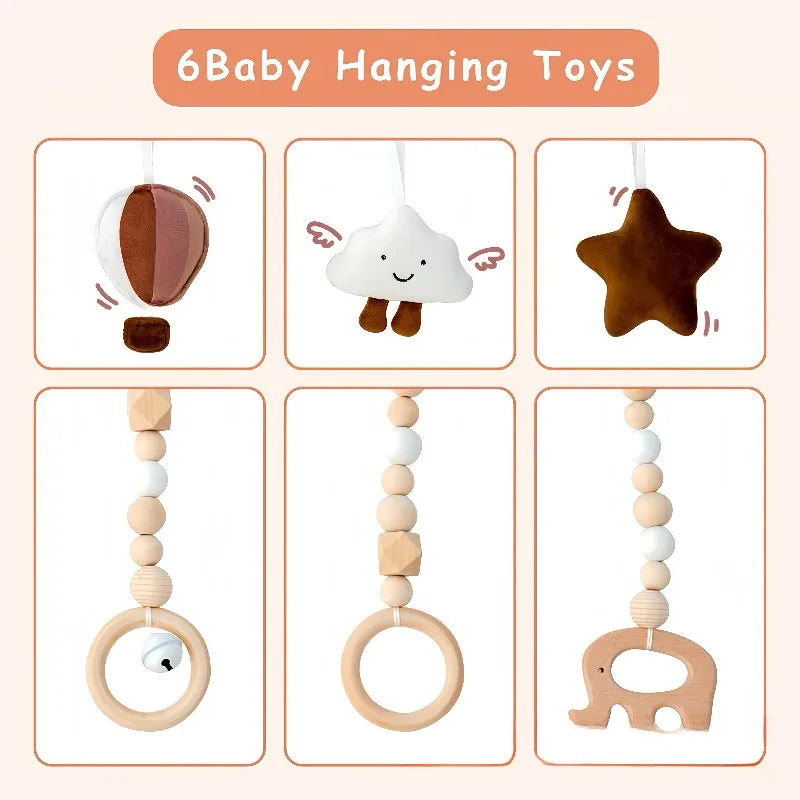 wooden sensory toy baby play mat