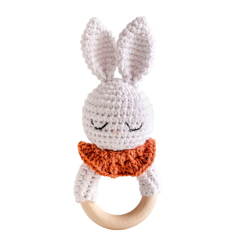 Crochet Animal Bear Rattle Toy Soother