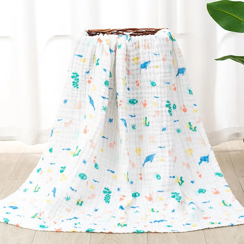 Six layers 100% Cotton Soft Baby Muslin Blanket Breathable