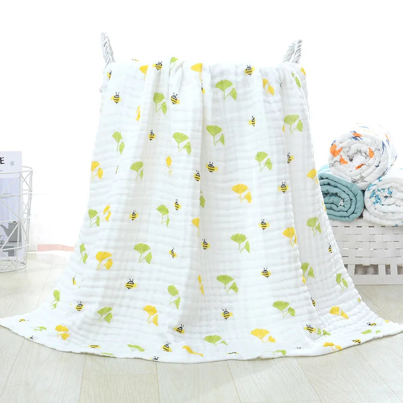 Six layers 100% Cotton Soft Baby Muslin Blanket Breathable
