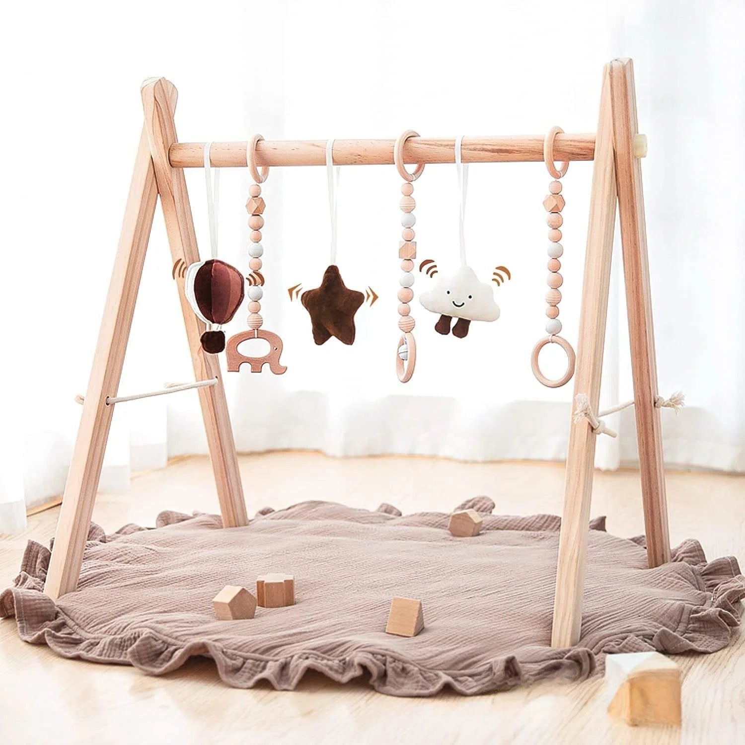 wooden sensory toy baby play mat