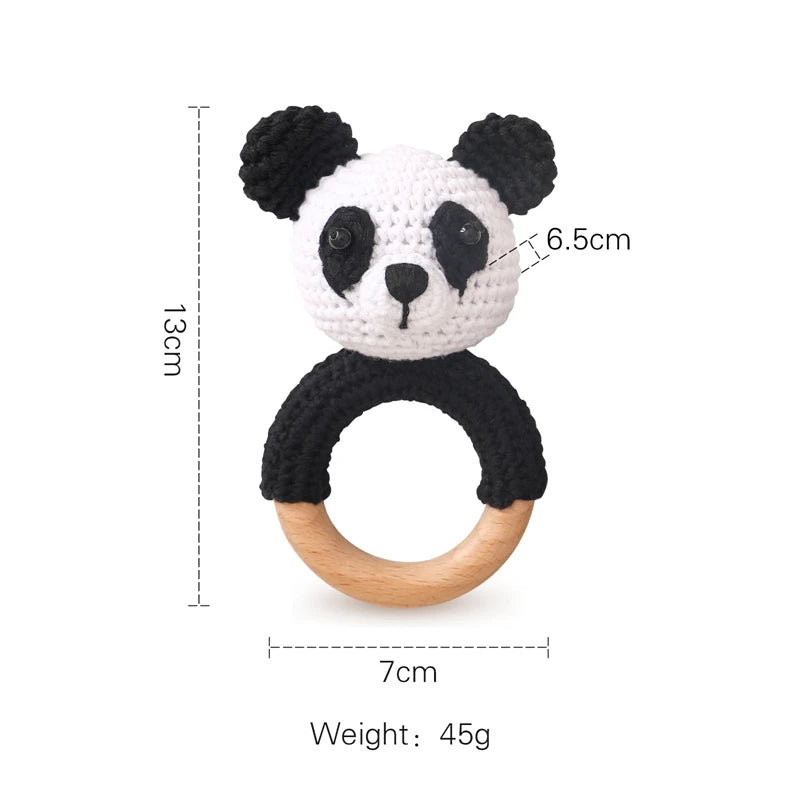 Crochet Animal Bear Rattle Toy Soother