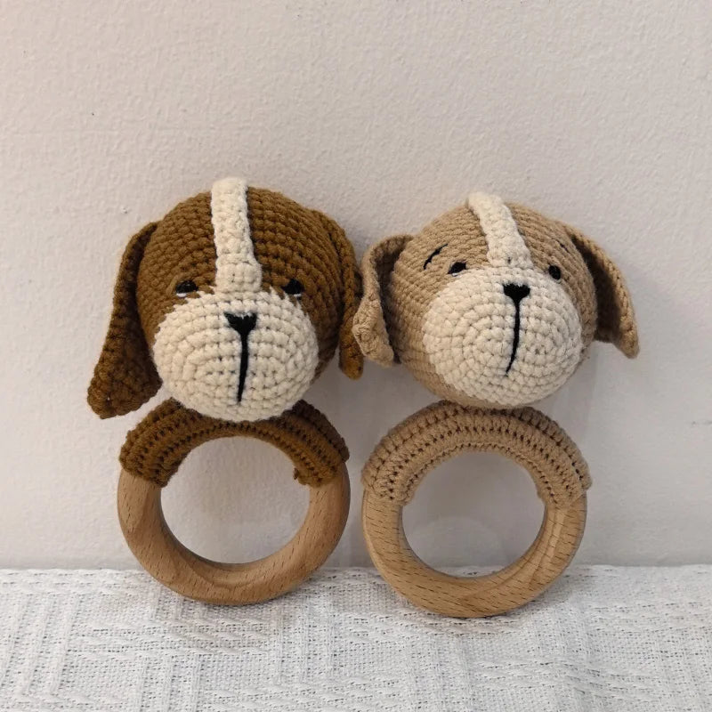 Music Rattle Toy Dog Crochet Rattle Cute Animal
