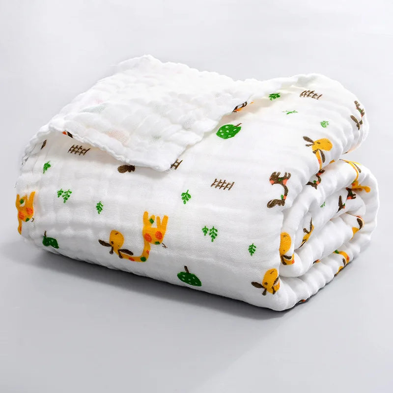 Six layers 100% Cotton Soft Baby Muslin Blanket Breathable