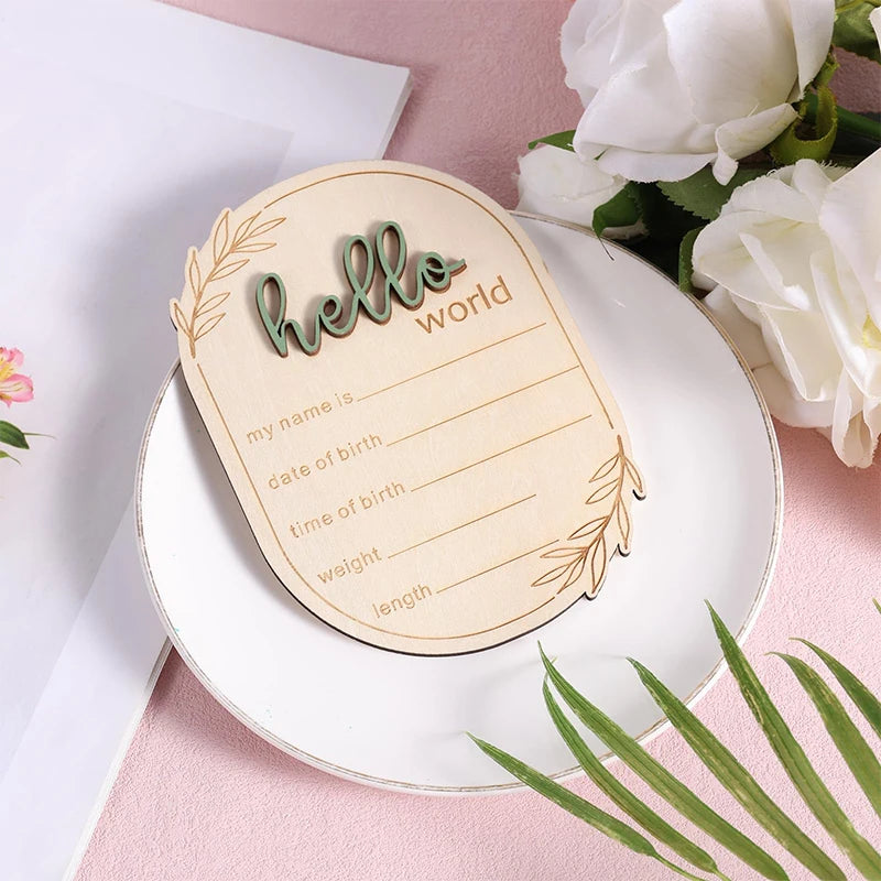 Hello World Newborn Sign Baby Birth Announcement Sign For Hospital