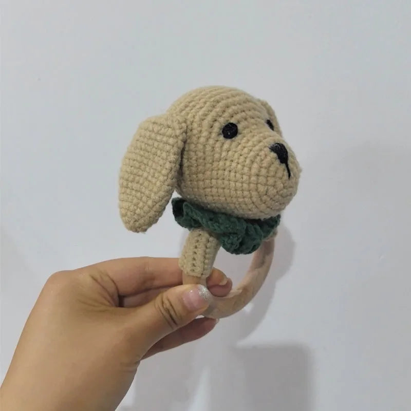 Music Rattle Toy Dog Crochet Rattle Cute Animal